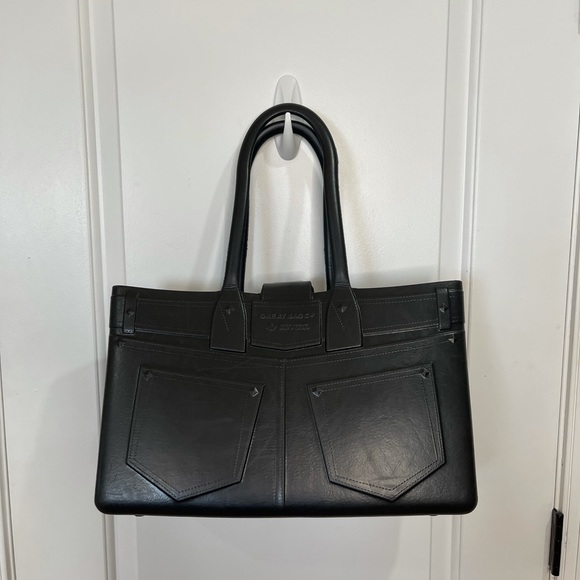 GREAT BAGG CO. BLACK FABRICATED FASHION FLEX HANDBAG TOTE LIKE NEW - Picture 7 of 8